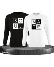 Soul Mate Partnerlook Sweatshirts in schwarz weiß