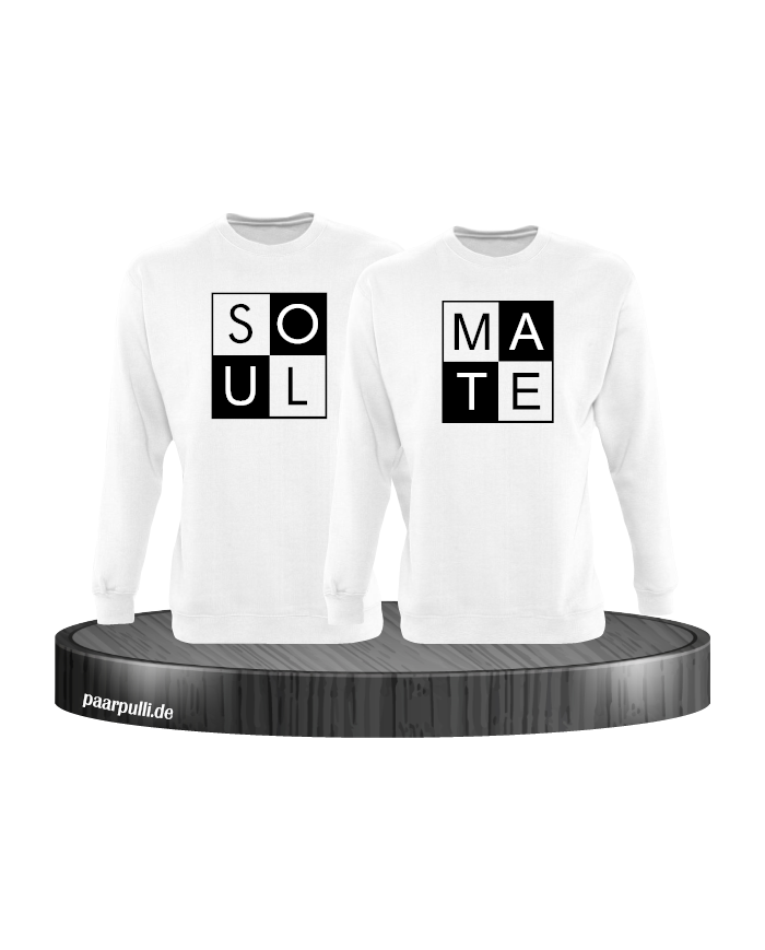 Soul Mate Partnerlook Sweatshirts in weiß