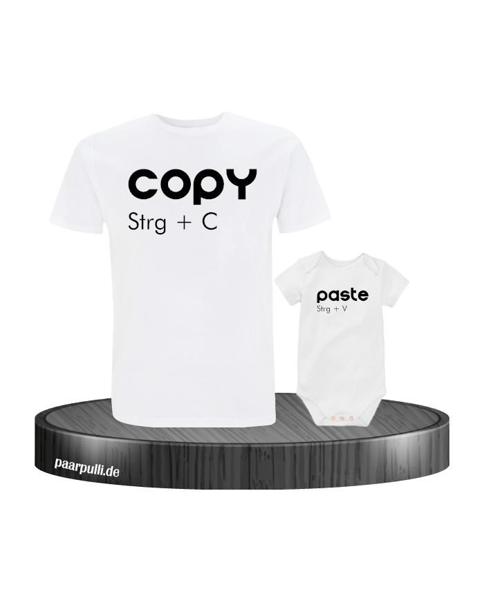 Copy Paste Vater Kind Partnerlook und Familylook Shirts in weiß