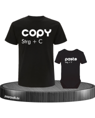 Copy Paste Vater Kind Partnerlook und Familylook Shirts in schwarz