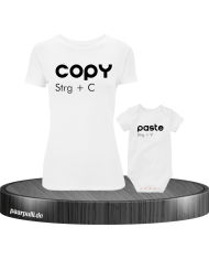 Copy Paste Mutter Kind Partnerlook und Familylook Shirts in weiß