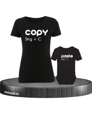 Copy Paste Mutter Kind Partnerlook und Familylook Shirts in schwarz