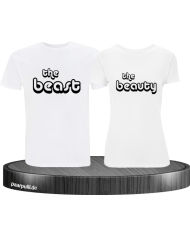 The Beast und The Beauty Partnerlook T-Shirts in weiß