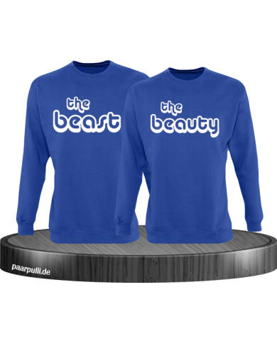 The Beast und The Beauty Partnerlook Sweatshirts in blau