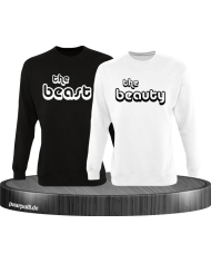 The Beast und The Beauty Partnerlook Sweatshirts in schwarz weiß