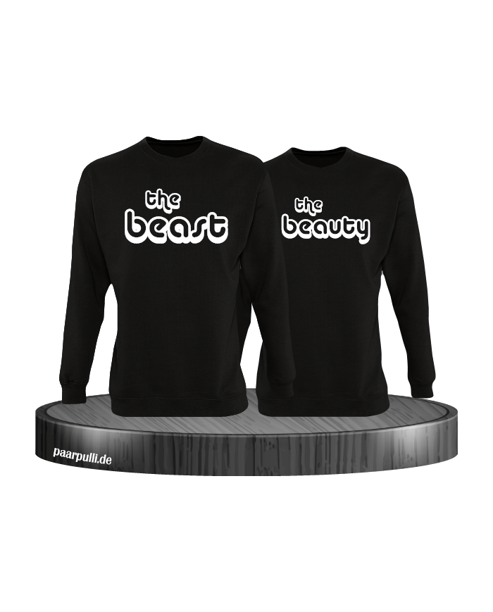 The Beast und The Beauty Partnerlook Sweatshirts in schwarz