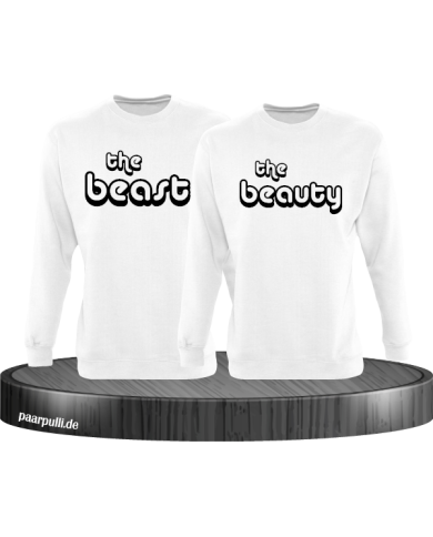 The Beast und The Beauty Partnerlook Sweatshirts in weiß The Beast und The Beauty Partnerlook Sweatshirts in weiß