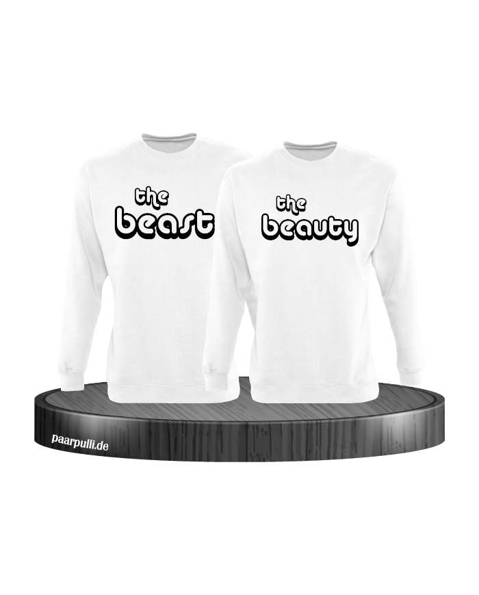 The Beast und The Beauty Partnerlook Sweatshirts in weiß