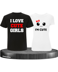 I Love Cute Girls und I'm Cute T-Shirts für Pärchen