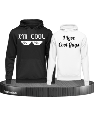 I'm Cool und I love cool guys Partnerlook Hoodies in schwarz weiß