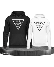 Mr. und Mrs. Partnerlook Hoodies mit Wunschdatum