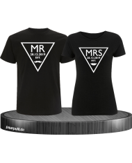 Mr. und Mrs. Partnerlook T-Shirts mit Wunschdatum