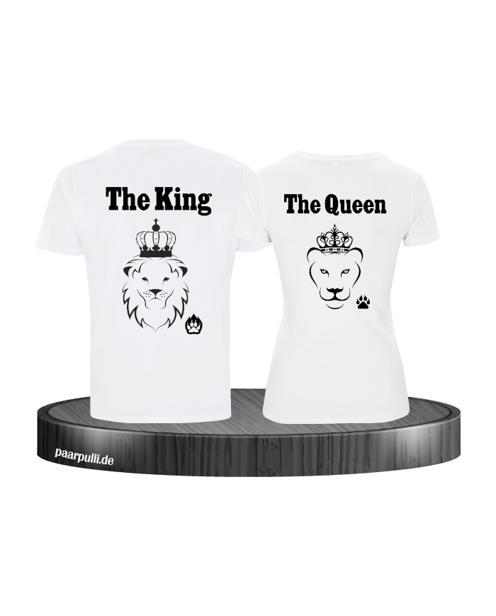 The King The Queen Lion Design partnerlook weiß