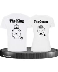 The King The Queen Lion Design partnerlook weiß