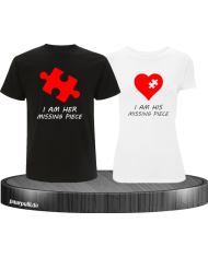 Missing Pieces mit Puzzle-Stück und Herz Partnerlook T-Shirts