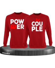 Power Couple sweatshirts mit roter figur und roter schleife in rot