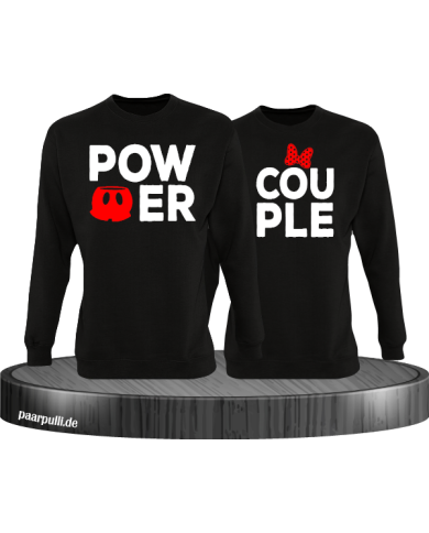 Power Couple sweatshirts mit roter figur und roter schleife in schwarz