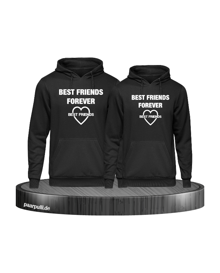 Best Friends forever partnerlook hoodies in schwarz