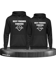 Best Friends forever partnerlook hoodies in schwarz