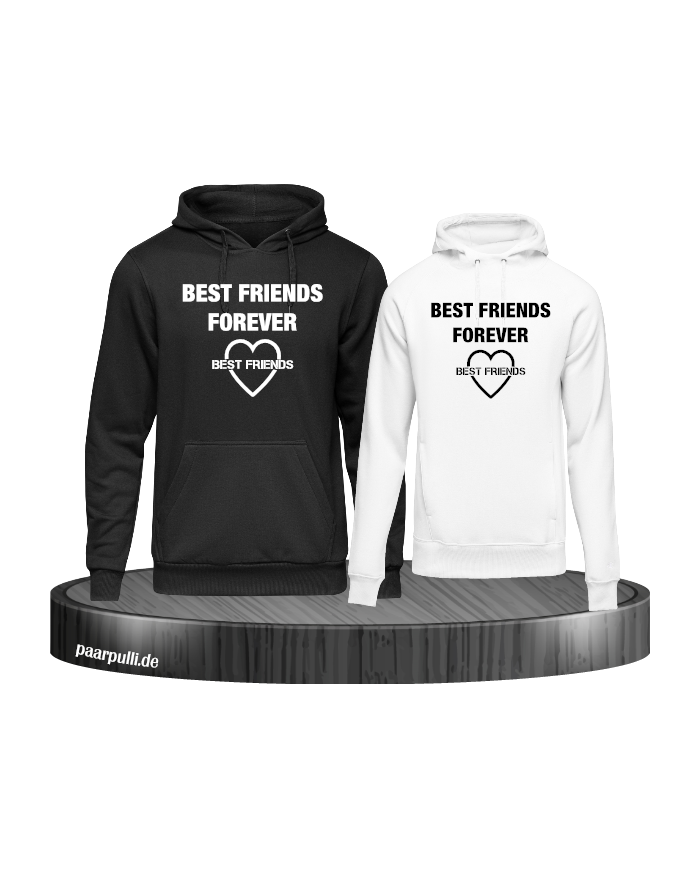 Best Friends forever partnerlook hoodies in schwarz weiß