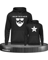 Bodyguard und little Star bedruckt auf Hoodies in den Farben schwarz
