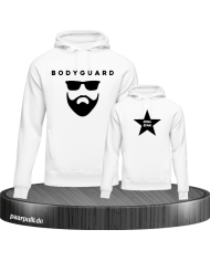 Bodyguard und Little Star Partnerlook Hoodies Vater und Kind