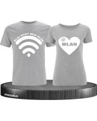 Partnerlook Shirts Klau nicht mein Wlan in grau