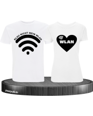 Partnerlook Shirts Klau nicht mein Wlan in weiß