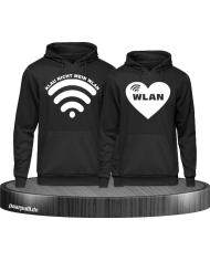 Partnerlook Hoodies Klau nicht mein Wlan in schwarz