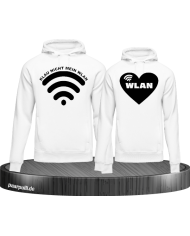 Partnerlook Hoodies Klau nicht mein Wlan in weiß