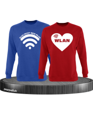 Klau nicht mein Wlan Partnerlook Sweatshirts in blau rot