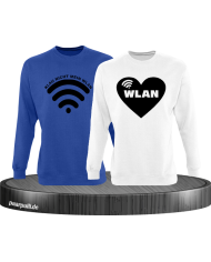 Klau nicht mein Wlan Partnerlook Sweatshirts in blau weiß