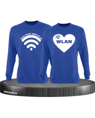 Klau nicht mein Wlan Partnerlook Sweatshirts in blau