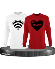 Klau nicht mein Wlan Partnerlook Sweatshirts in weiß rot