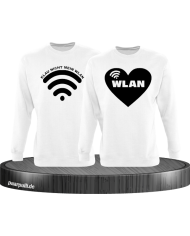 Klau nicht mein Wlan Partnerlook Sweatshirts in weiß