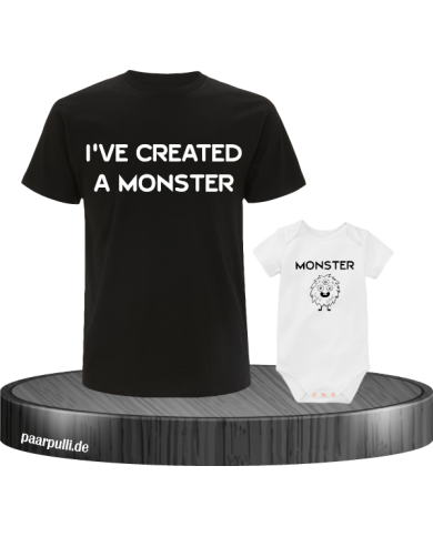I have created a Monster Vater Kind Partnerlook T-Shirts in schwarz weiß I have created a Monster Vater Kind Partnerlook T-Shirts in schwarz weiß