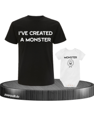 I have created a Monster Vater Kind Partnerlook T-Shirts in schwarz weiß