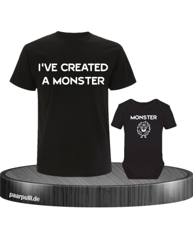 I have created a Monster Vater Kind Partnerlook T-Shirts in schwarz I have created a Monster Vater Kind Partnerlook T-Shirts in schwarz