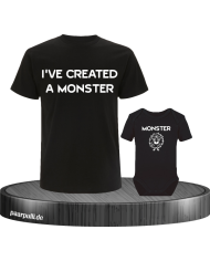 I have created a Monster Vater Kind Partnerlook T-Shirts in schwarz