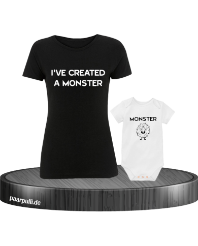 Mutter und Baby I have created a Monster Partnerlook Set in schwarz weiß