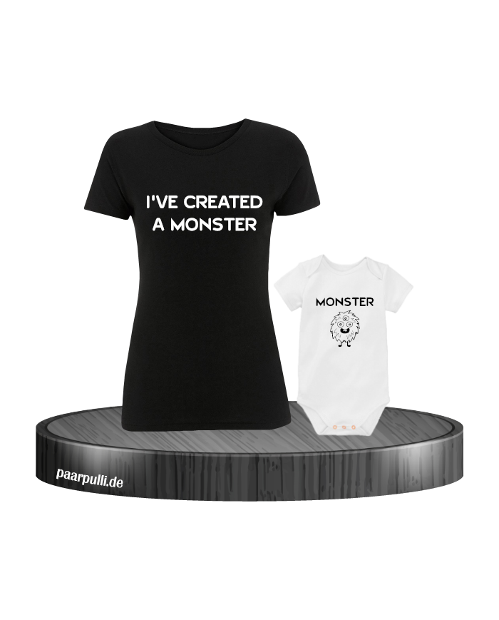 Mutter und Baby I have created a Monster Partnerlook Set in schwarz weiß