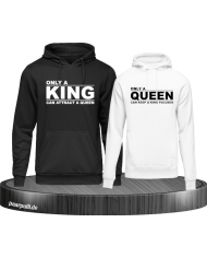 Only a king can attract a queen und only a queen can keep a king focused partnerlook Hoodies in weiß schwarz
