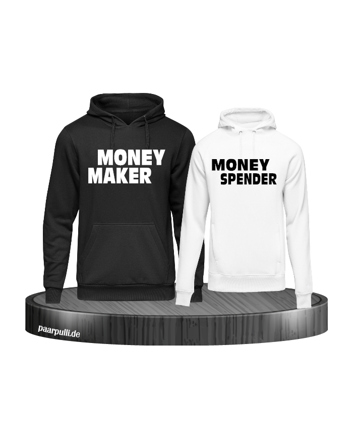Money Maker Money Spender Partnerlook Pullis in schwarz weiß