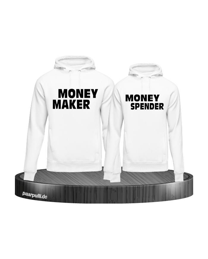 Money Maker Money Spender Partnerlook Pullis in weiß