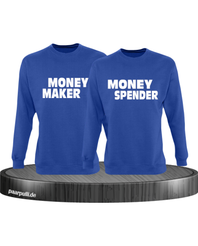 Money Maker Money Spender Partnerlook Sweatshirts in blau