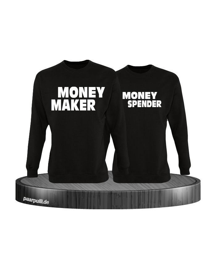 Money Maker Money Spender Partnerlook Sweatshirts in schwarz