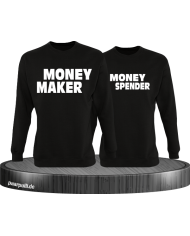 Money Maker Money Spender Partnerlook Sweatshirts in schwarz