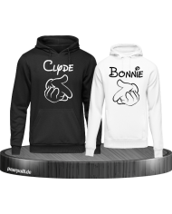 Bonnie und Clyde im Comic Design als Partnerlook Hoodies
