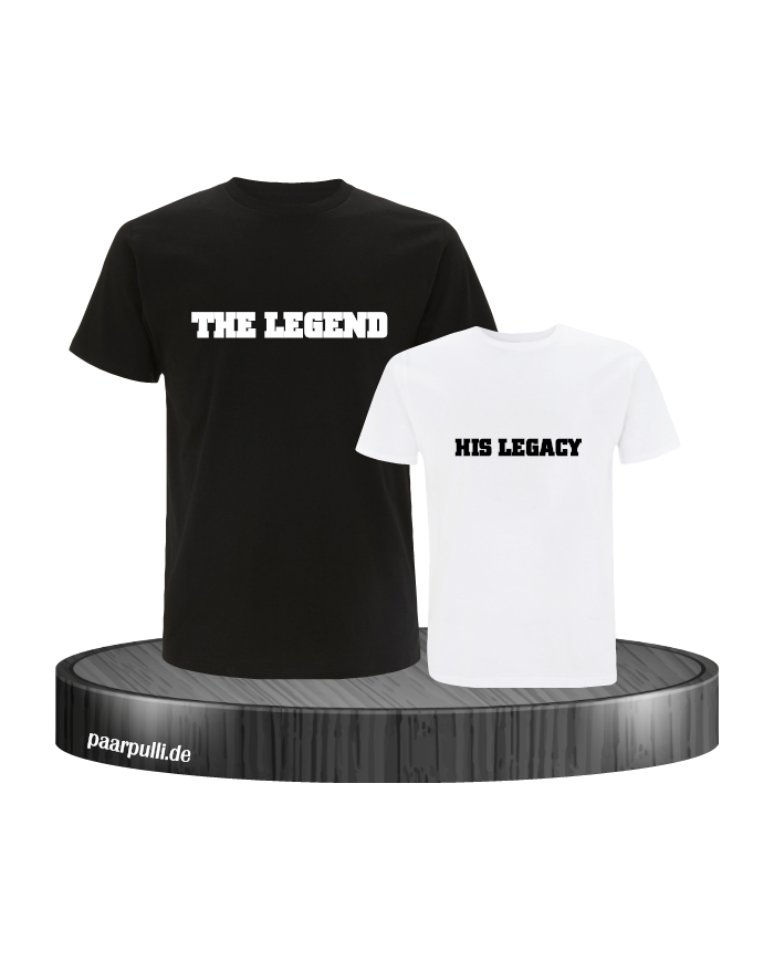 The Legend and His Legacy Vater Sohn Partnerlook Design in schwarz weiß