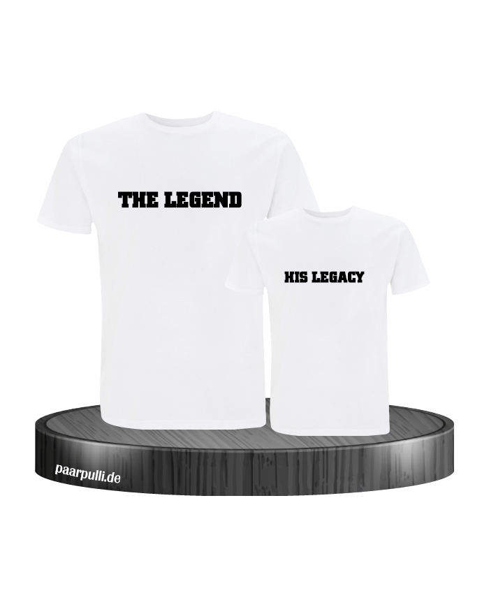 The Legend and His Legacy Vater Sohn Partnerlook Design in weiß